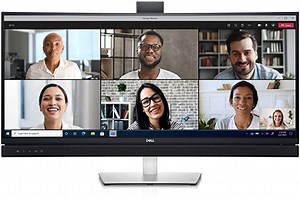 Dell C3422WE, 34.1 Zoll, Video Conferencing Monitor, WQHD 3440x1440, 60Hz, 5 ms (schnell), IPS entspiegelt, 21:9, HDMI, DisplayPort, USB-C, 3 Jahre Austauschservice, schwarz