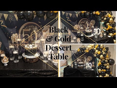 Black & Gold 50th Birthday Decor | Balloon Garland tutorial | DIY balloon arch Yvonne Moore Events