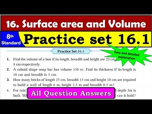 Practice Set 16.1 | Class 8 | Chapter 16. Surface area and Volume | Maths | All Question Answers