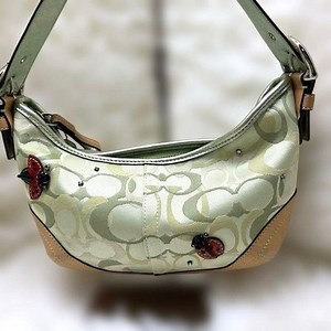COACH Ladybug Limited Edition Signature Optic Hand Bag Green Good Condition | eBay