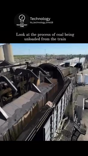 Technology on Instagram: "The process of unloading coal from a train is highly mechanized and efficient. Trains carrying coal often use special railcars known as hopper or gondola cars. These can be unloaded in two main ways: bottom-dump and rotary dumping. In bottom-dump unloading, the railcar doors open downward, allowing coal to fall onto a conveyor belt system below. In rotary dumping, the entire railcar is rotated upside down by a massive machine called a rotary dumper, spilling the coal in