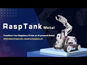 Adeept RaspTank Metal Tracked Smart Robot Car Kit with 4-DOF Robotic Arm for Raspberry Pi