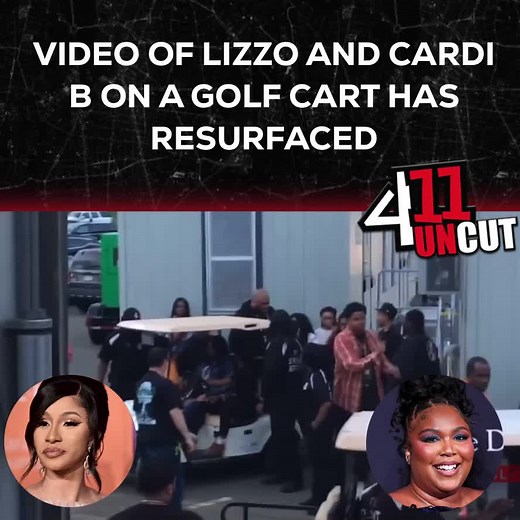 OOPS! Gang, the Internet has brought back a video of a golf cart almost flipping over that contained both #CardiB and #Lizzo on it. 😬 #411Uncut #411WithNellaD