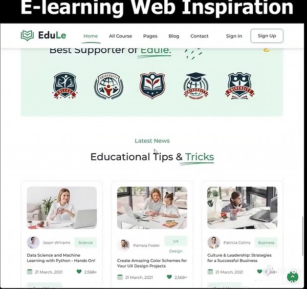 E-Learning Website Design Inspiration for Developers