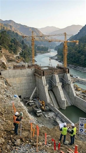 How They Build a Massive Dam Step by Step 🏗️💧 #timelapse #engineering #construction