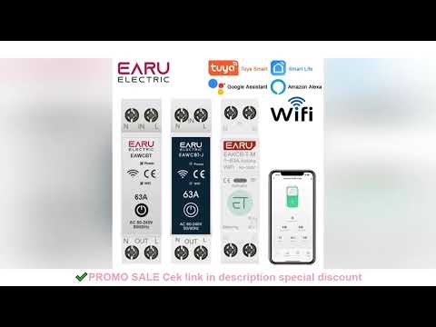 Tuya WiFi Smart Circuit Breaker MCB 1P+N 63A Timer Power Energy kWh Voltage Current Meter Protector