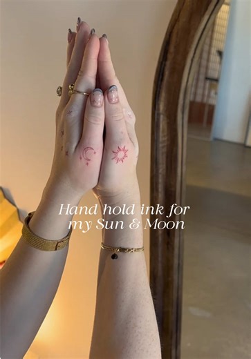 🌞🌙✨ #handholdtattoo #tattoo #whiteinktattoo #momtok #momsoftiktok | tattoos