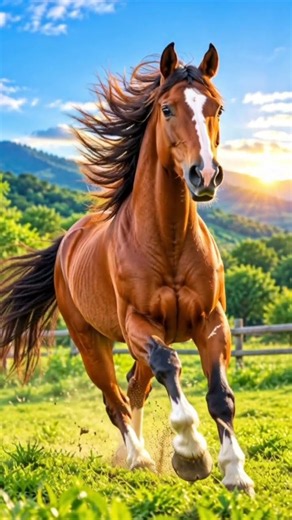 *"Wild Horse Running in Sunset | Majestic Beauty of Nature"*