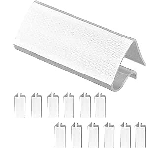 12 Pcs Clear Table Skirt Clips,Tablecloth Clips for Table Edge 3/4 Inch - 1 Inch with Hook and Loop for Indoor Outdoor Events Picnic Banquet Wedding Meeting Party