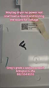 Maytag Dryer Dead Display — No Power Fixed With New Control Board