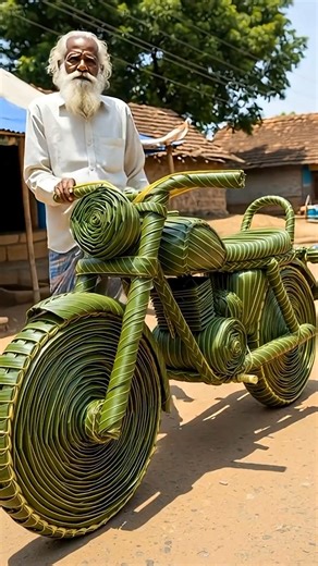Amazing Bamboo Leaves bike by Skilled Craftsman.. 🌿