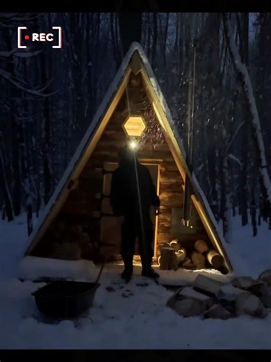 Surviving the Winter in a Simple Bushcraft Shelter
