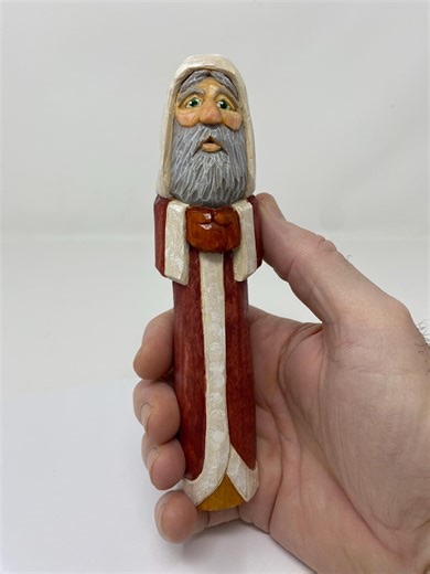 Old World Santa, Father Christmas Hand Carved and Painted Wood Figurine - Etsy