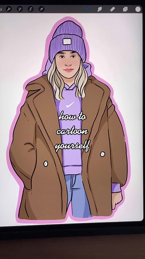 How to cartoon yourself using procreate app ✍🏻 #digitalart #ipaddrawing #cartoonyourself #procreatetutorial #digitaldrawing