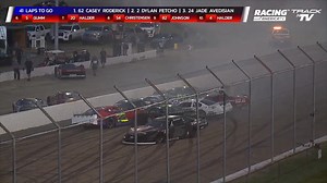 💥It's a Parking Lot! The Rumble by the River at Montgomery Motor Speedway took a chaotic turn in the 'Show Me The Money' Pro Late Model feature. Jade Avedisian goes around after contact from Aidan Potter! Take a look⤵️ | Racing America