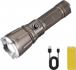LED Flashlight, 2500 Lumens Rechargeable Bright Flashlights with 4 Modes, Water Resistant Flash Light for Camping, Outdoor, Cycling, Hiking -COOL-C12-1 (Grey)