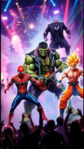 DJ Hulk ne party faad di 😱🔥| Goku, Spiderman, Thanos Dance Party #ai #hulk #danceparty