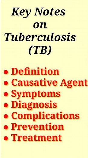 TB Notes for Students | Easy & Quick Revision | Causes Symptoms, Treatment, Prevention tuberculosis