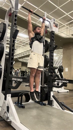 Weighted Standard Pull Ups (10 reps 10 lbs)