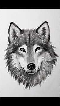 How to draw a wolf || Easy wolf drawing for beginners #drawing #charcoal #portrait #wolf