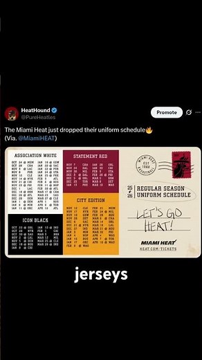 Miami Heat Uniform Schedule!!