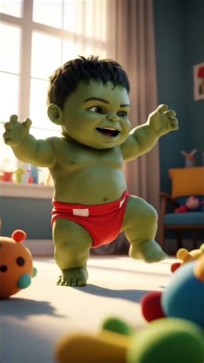 Baby Hulk Dance 💚🕺 | Cute Hulk Baby Dancing Like a Pro #shorts