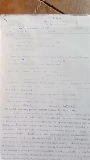 9th unit test 2 question paper #marathi #l #indianking #study