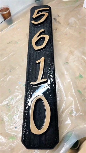 Shocks Art on Instagram: "Double glowing address sign #woodworking #glowing #custommade #art"