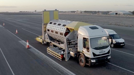 Automatic cone laying vehicle demonstrated by Highways England