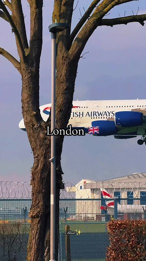 British Airways A380 Landing at London Heathrow