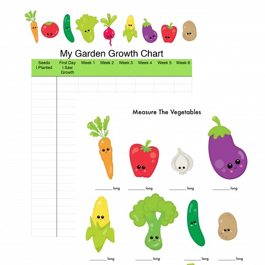 Garden Growth Chart for Kids (Free Printable Math Activity)