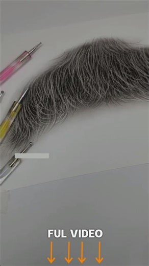 Realistic Mustache Drawing Made Easy | White #hair Technique for #beginners #drawing #art