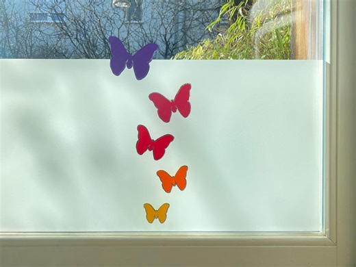 Colorful Butterfly Window Film Unique Easter and Spring Decor - Frosted Privacy Window Film Best DIY Gifts -window Cling or Glass Door Decal - Etsy