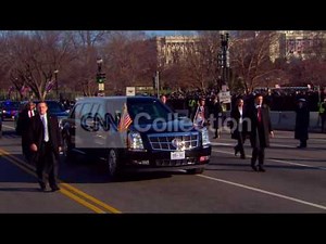 INAUGURATION PARADE-OBAMA MOTORCADE MOVING