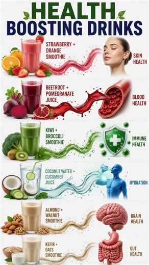 Health Boosting Drinks for Skin Blood Brain Gut & Immunity | Natural Juice Recipes #shorts