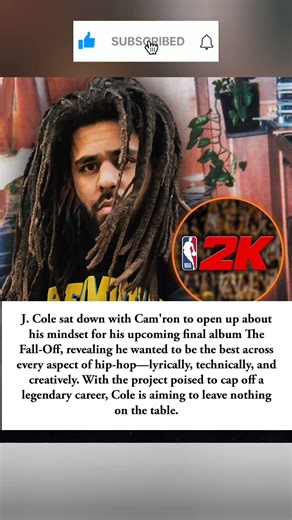 J. Cole Tells Cam'ron He Wanted to 'Max Out Stats' for Final Album 'The Fall-Off'.#JCole #TheFallOf