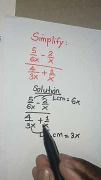 Algebraic Fractions Simplification | Mastering Complex Rational Expressions.😃