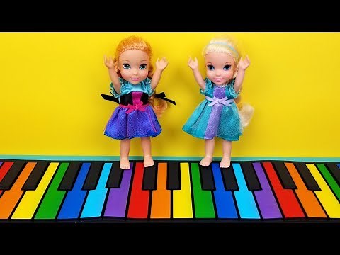 Music ! Elsa and Anna toddlers - singing - playdate - LOL dolls - drums - piano - music