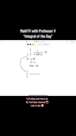 Latest youtube upload! Need help with your calculus courses this semester? Look no further, I have full length video lectures on my YouTube channel organized into playlists. Link in my bio! Xoxo, Professor V #mathtvwithprofessorv #mathvideos #mathprofessor #youtuber #youtubemath #calculushelp #calculustutorials #calculus2help #calculus2 #calculusjokes #calculuslectures #stem #calculusprofessor #studyingcalculus #mathtutorials #calculusstudents #integrationtutorials #integrationbyparts #calculus2