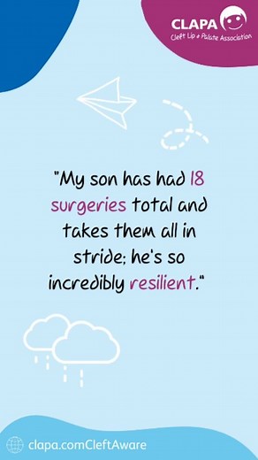 Some people born with a cleft will need over twenty operations as they grow into adults, and being born with a cleft is about much more than just surgery. Babies born with a cleft lip and palate will need two or more operations to close the gaps in their lip and mouth. The first usually happens at just three months old. Follow-up operations can help with speech, teeth growth, breathing, and more. Some adults who were born with a cleft have had 20 operations on their mouth, nose and jaw. Whether 