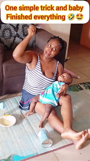 One simple trick and baby finished everything 😜💞