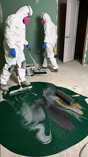 Luxury Green Bathroom Metallic Epoxy Floor Transformation