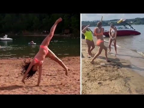 Fail movement caught on camera beach fail don't try to laugh challenge