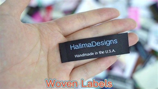 Custom Clothes Woven Label End Fold Woven Sew-on Labels Garment Fabric Wig Label