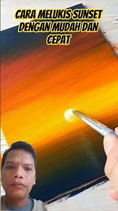 Cara melukis sunset dengan mudah dan cepat #art #calligraphy #monetisasi #drawing