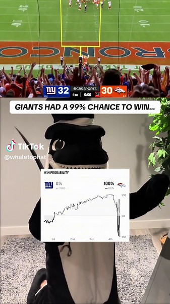 When a 99% win probability isn’t enough 😭 Giants heartbreaking loss to the Broncos 💔 #Giants #Broncos #NFL #Heartbreak #SNF