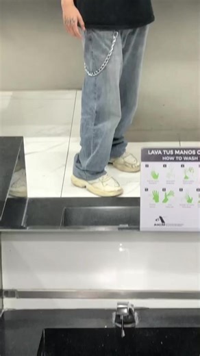 Creative Handwashing Tips in a Public Restroom