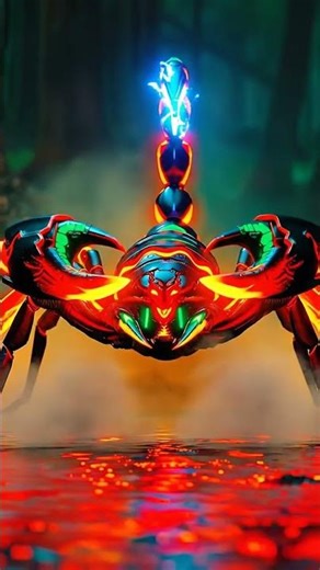 🦂 CYBER SCORPION Attack 4K | Neon Green & Fire Beast Animation #shorts #cyberpunk #vfx