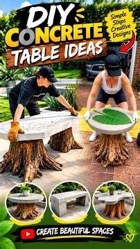 5 Genius DIY Concrete Tables You Can Make at Home! #shorts # #diy