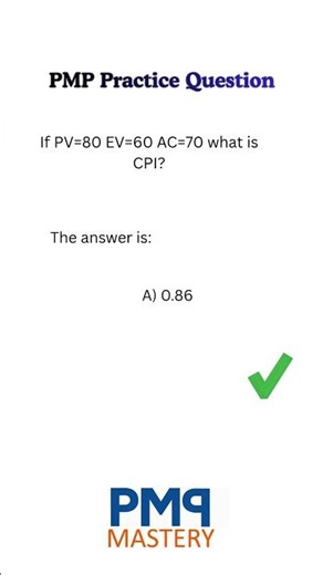 PMP Practice Question: Earned Value Management (EVM) #shorts